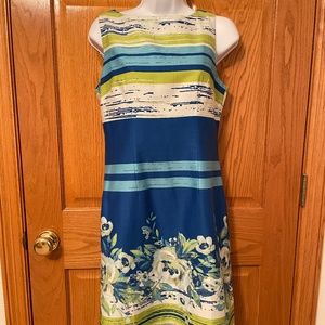 Chadwicks Blue Floral Shift Size 4